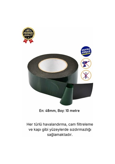 Premium Ultra Güçlü İz Bırakmaz Elastik Yapılı Çift Taraflı Akrilik Köpük Bant 36mm - 10m - 1 Adet
