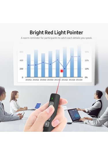 Skycity 2.4g Kablosuz Ppt Laser Sayfa Değiştirici, 100m Uzaktan Kumanda, Kırmızı Işık Gösterici, Usb Alıcı İle Uyumlu, Beyaz