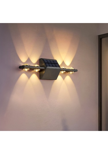 Aeron Duvar Solar Aydınlatma - 8 Ledli Beyaz