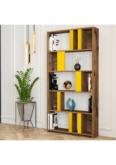 Variant Lima Çalışma Masası Ve Kitaplık Takımı - Ceviz / Sarı Ceviz