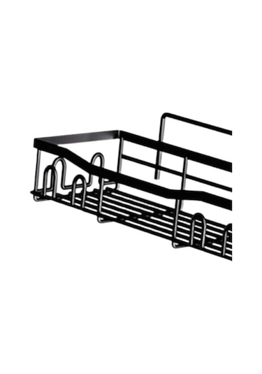 Homyl Duş Rafı Banyo Depolama Sepeti 5 Adet Basit Duvara Monte Siyah