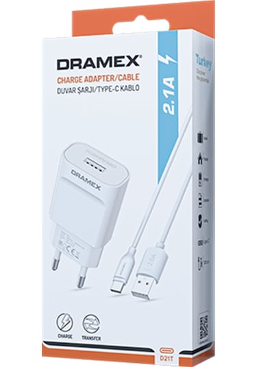 Dramex D21T Charger Type-c Usb Set 2.1A Adapter
