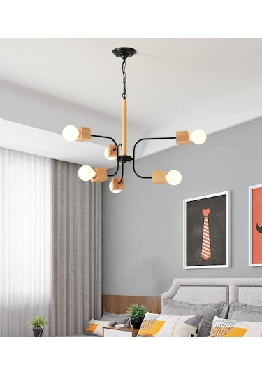 Simaavize Sima Modern Ahşap Avize