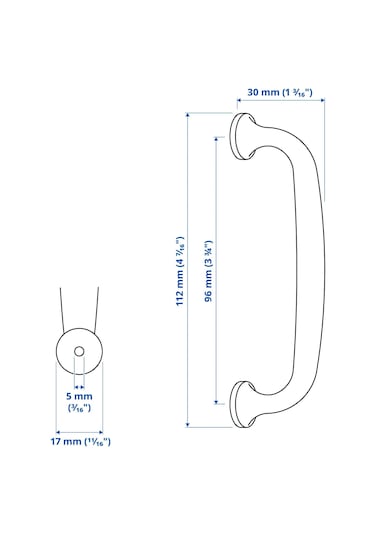 Ikea Eneryda Kulp Siyah Ve Krom Kaplama, 112 Mm, 2 Adet Siyah