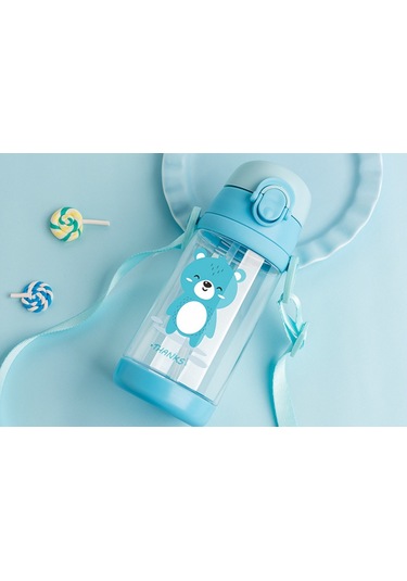 480ml Çocuklar Su Kupası Yaratıcı Karikatür Hayvan Bebek Besleme Bardakları Payet Sızdırmaz Su Şişeleri Açık Taşınabilir Çocuk Bardakları Kupalar Mavi 007 Kahverengi