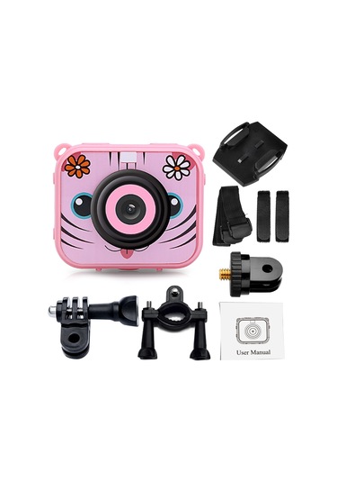 Vkemall Çocuklar İçin 30 Metre Su Geçirmez Dijital Spor Kamerası - Pembe, Hd Video Ve Fotoğraf Çekimi