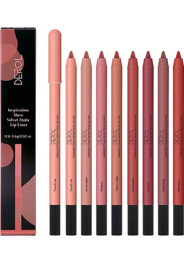 Mufunye Çok Amaçlı, Kolay Uygulanır, Suya Dayanıklı Ruj Kalemi Seti - Uzun Süren Mat Bitiriş