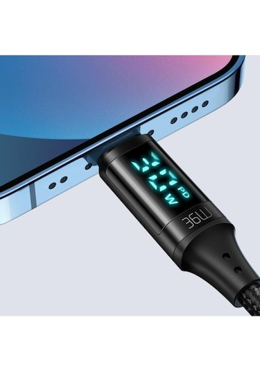 Mcdodo CA-1030 36 W Type-C To Lightning Dijital Göstergeli Data Şarj Kablosu
