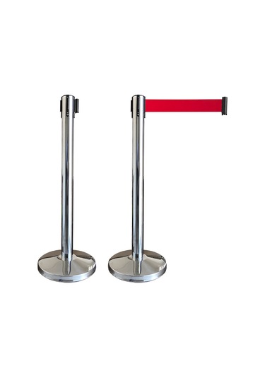 Şerit Güvenlik Bariyeri Paslanmaz Şerit Bariyer Yönlendirme Bariyeri - 304 Krom 10 Adet