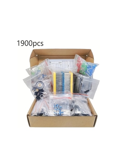 Xuweiwei 1 Takım 1900 Adet Elektronik Bileşen Seti Kondansatör Direnç Led Transistör Dc Giriş Pcb Öğrenme Projeler Ve Profesyonel Kullanım İçin