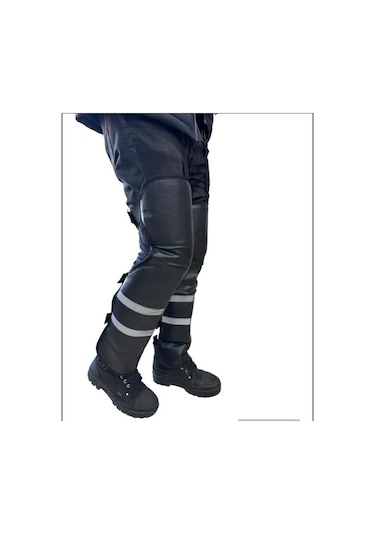 Bike Sky Diz & Bacak Koruma Deri Reflektörlü Dizlik Siyah