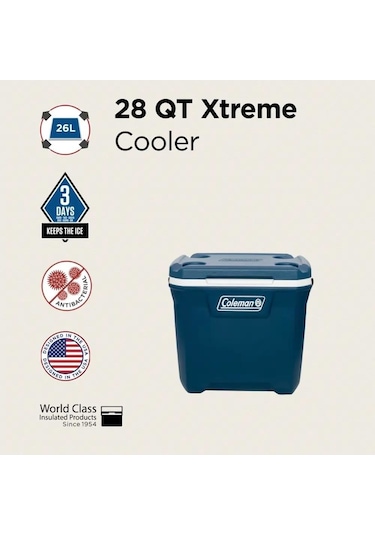 Coleman Xtreme Cooler 28 Qt Soğutucu Buzluk 26 Lt Space Blue Koyu Mavi