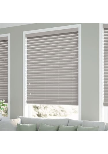 Ahşap Jaluzi Perde Polywood Jaluzi Perde 50Mm Gri