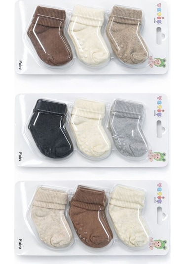 Yetiş Socks Bebek Kaydırmaz Tabanlı Çorap Çok Renkli