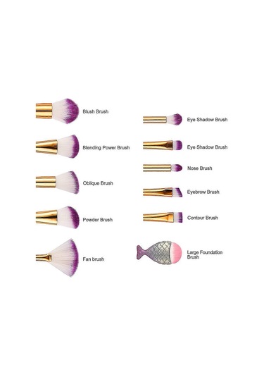 Makyaj Fırçası Seti 11 Adet Makyaj Fırçası Kozmetik Fırçaları Göz Farı Fırçası