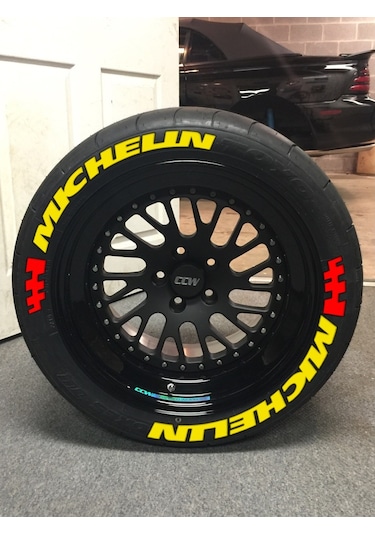 Lastik Yazısı 8Xli Mıchelın Sarı+Bayrak Kırmızı