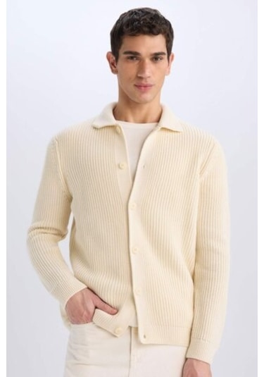 DeFacto Standart Fit Polo Yaka Düğmeli Triko Hırka E8397AX24CWER139