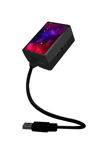 Konesam Usb Yıldız Projeksiyon Lambası - 3 Modlu Otomatik Döner Esnek Boyunlu İç Mekan Ambiyans Aydınlatması Kırmızı-mavi Siyah