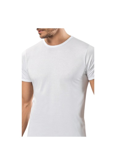 Weweus Beyaz Micro Modal Premium Erkek T-shirt 1134 Beyaz