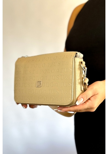 Jps-orta Boy Spor Model Çok Bölmeli 2 Asklı Kadın Çapraz Omuz Çantası 4036 Kum Kombin Kum