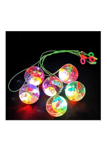 Sulu Top Şeffaf Oyuncak Işıklı Topikili Top 6 Cm