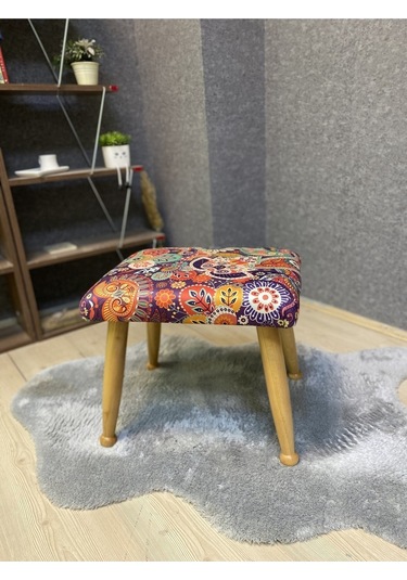 Trend Naturel Retro Ahşap Ayak Uzatma Pufu Makyaj Koltuğu Bench Tabure