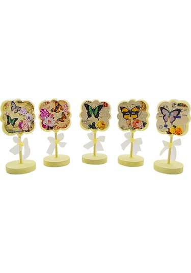 Gen-of Dekoratif Kelebek Not Tutucu Xf5742 Sarı