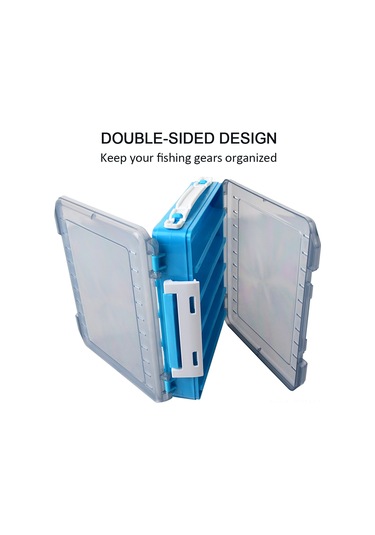 Tenfowee Büyük Boy Yeşil İki Yönlü Balık Olta Kutusu - Organize Olta Aksesuarları, Cam Kapağı, Su Çıkartma Delikleri, Taşınabilir Kollü