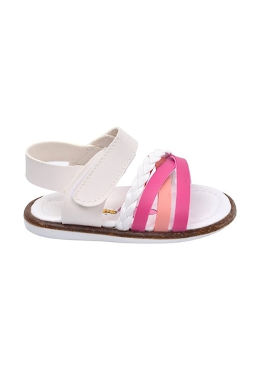 Şirin Bebe 3326 Beyaz Pembe Kız Çocuk Sandalet Ayakkabı