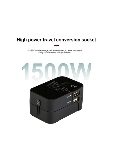 Monyee Evrensel Seyahat Şarj Cihazı - Çift Usb Portlu, 110-250v, Abd/ab/avrupa Uyumlu