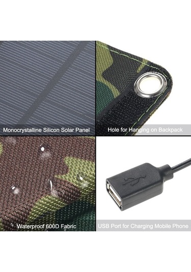 Besthome1 7w Güneş Enerjili Çok Fonksiyonlu Çevre Paketi - Dışarıda Telefon Ve Cihazları Şarj Edin - Taşınabilir, Sulu Dayanıkl