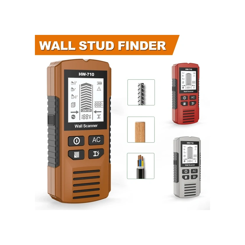 Willowhaven Brown 3 Tarama Modlu Profesyonel Duvar Tarayıcı Ahşap Metal Kablo Dedektörü Pil Lcd