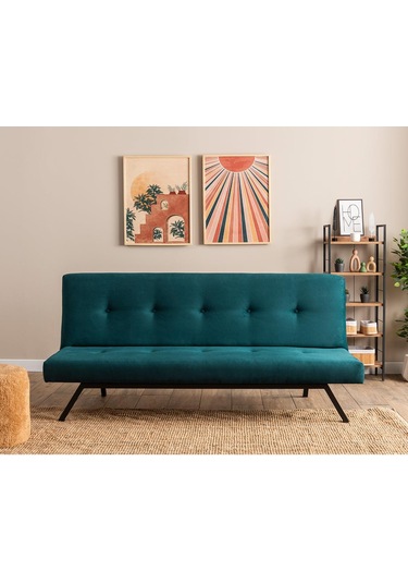 Pafu Zola Üçlü Yataklı Koltuk - Soho Petrol Petrol Yeşili