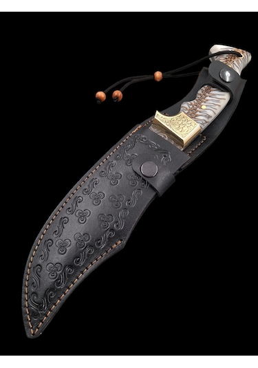 Bıçakcenneti Damascus Kamp&av Bıçağı Beyaz - Kahverengi