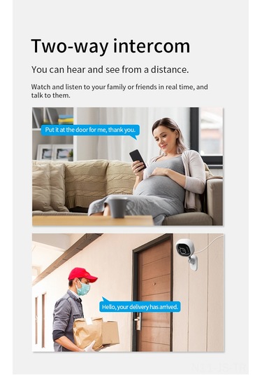 Jeemson A3 Ev Güvenlik Kamerası: 1080p Hd, Wifi Uzaktan Erişim, Gece Görüşü, Akıllı Konuşma Ve Alarm Fonksiyonu