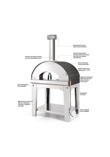 Fontana Forni Mangiafuoco Odunlu Pizza Fırını Rosso