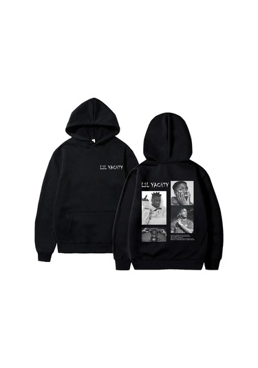 Rapçi Lil Yachty Çift Taraflı Baskılı Kapüşonlu Erkek Kadın Sarı