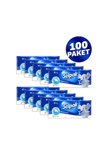 Selpak® Klasik Cep Mendil 10'lu 10 Paket