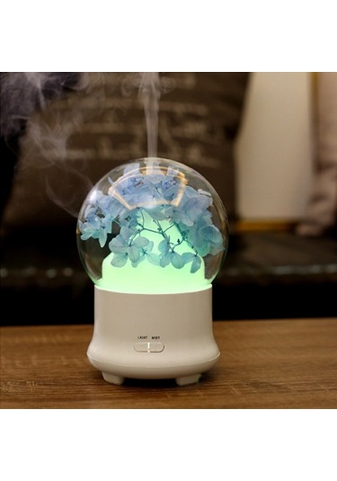 Ml-824 100ml Gypsophila Çiçekler Aromaterapi Difüzör Hava Nemlendirici Ofis / Ev İçin Renkli Led Işıklı Mavi