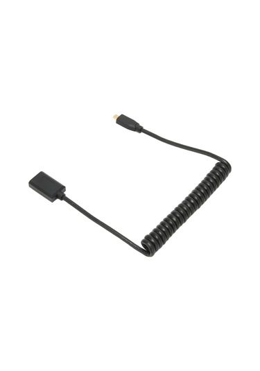 Hd Multimedya Arayüz Kablosu Mikro - Dişi 8k 60hz 48gbps Spiral Video Adaptör Kablosu Tablet Tv Kamera İçin