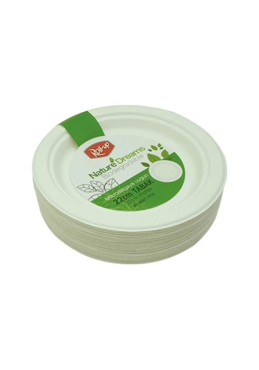 Roll-up Nature Ekolojik Karton Kağıt Parti Tek Kullanımlık Tabak - 22 Cm. - 50 Adetlik 5 Paket