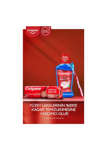 Colgate Optic White Kahve, Çay ve Tütün Kullanıcıları için Beyazlatıcı Diş Macunu 50 ml x 2 Adet