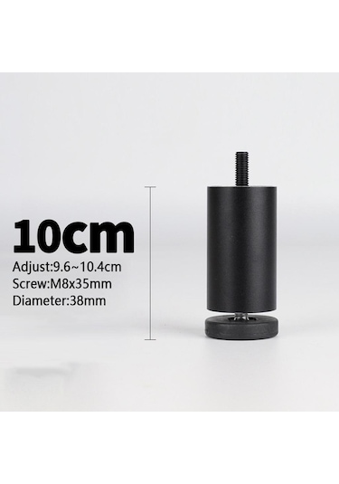 Suntek Magideal 4 Adet Alüminyum Alaşımlı Mobilya Ayakları Siyah-10cm