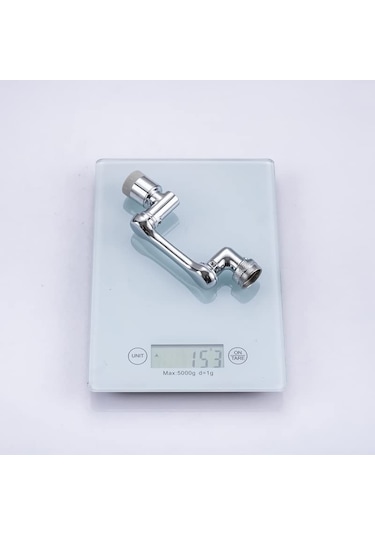 By Akcakese Krom 1080 Derece Dönebilen 2 Fonksiyonlu Musluk Ucu Gümüş