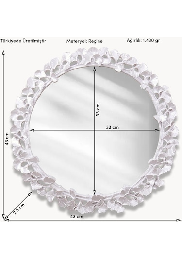 Clove Yuvarlak Ayna İnci Ceviz