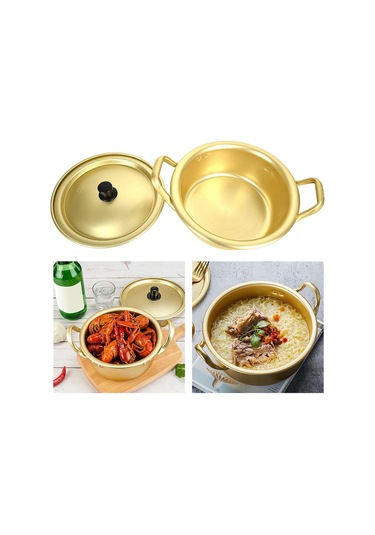 Homyl Kore Eriştesi Ramen Alüminyum Tencere Hazır 18cm Altın