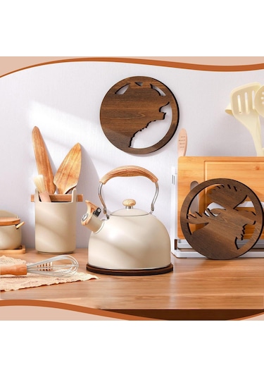 Valkyrie 2.5l Paslanmaz Çelik Düdüklü Su Isıtıcısı Demlik Islıklı Kettle Krem