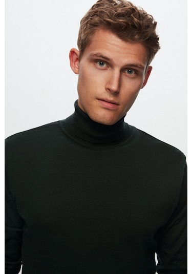 Ds Damat Regular Fit Haki Pamuk Karışımlı Balıkçı Yaka Triko Kazak 5HF06ORT12007 Haki