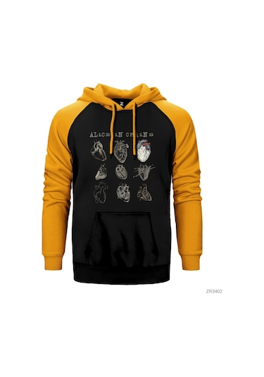 Alice In Chains Heart Attack Sarı Reglan Kol Kapşonlu Sweat Sarı
