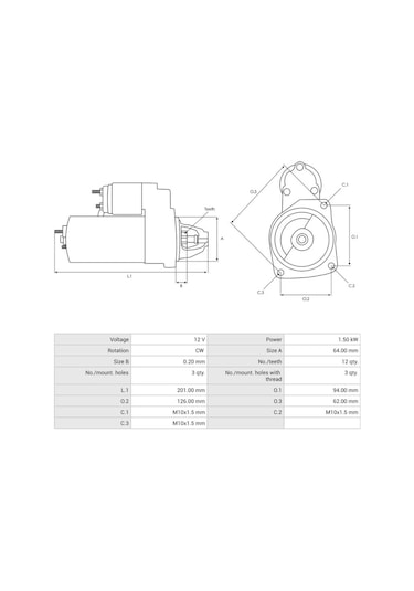 12v Marş Motoru Bosch Tipi 12 Diş 1.5 Kw Start-stop Nıssan-opel-renault